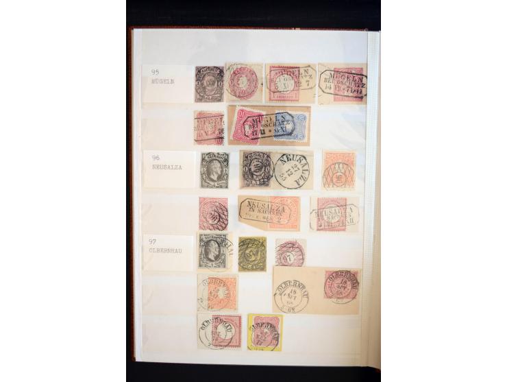 NUMMERN- UND ORTSSTEMPEL: Sehr schöne Sammlung mit ingesamt ca. 1700 Marken und Briefstücken in 7 kleinen Steckbüchern; gesam