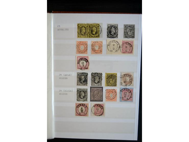 NUMMERN- UND ORTSSTEMPEL: Sehr schöne Sammlung mit ingesamt ca. 1700 Marken und Briefstücken in 7 kleinen Steckbüchern; gesam