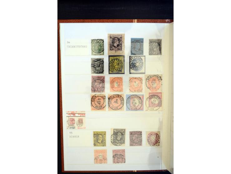 NUMMERN- UND ORTSSTEMPEL: Sehr schöne Sammlung mit ingesamt ca. 1700 Marken und Briefstücken in 7 kleinen Steckbüchern; gesam
