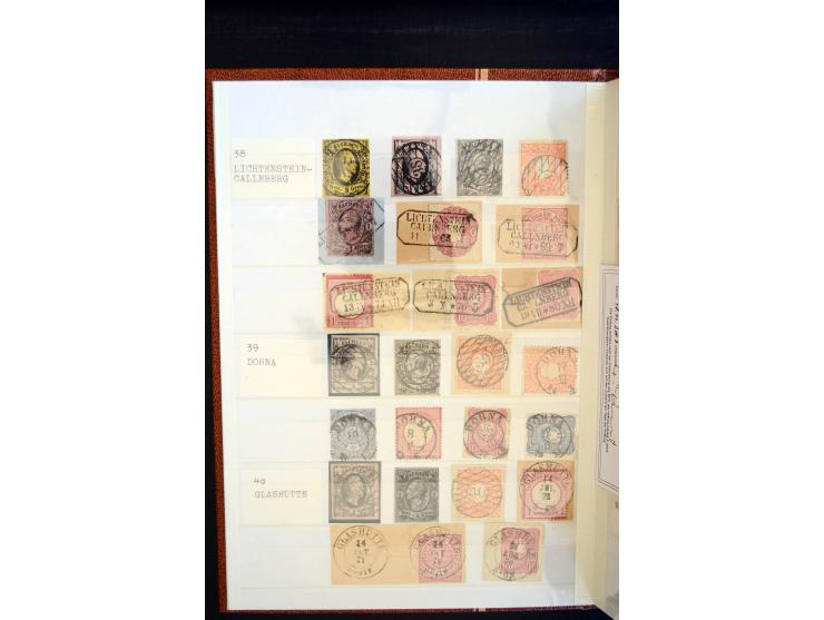NUMMERN- UND ORTSSTEMPEL: Sehr schöne Sammlung mit ingesamt ca. 1700 Marken und Briefstücken in 7 kleinen Steckbüchern; gesam