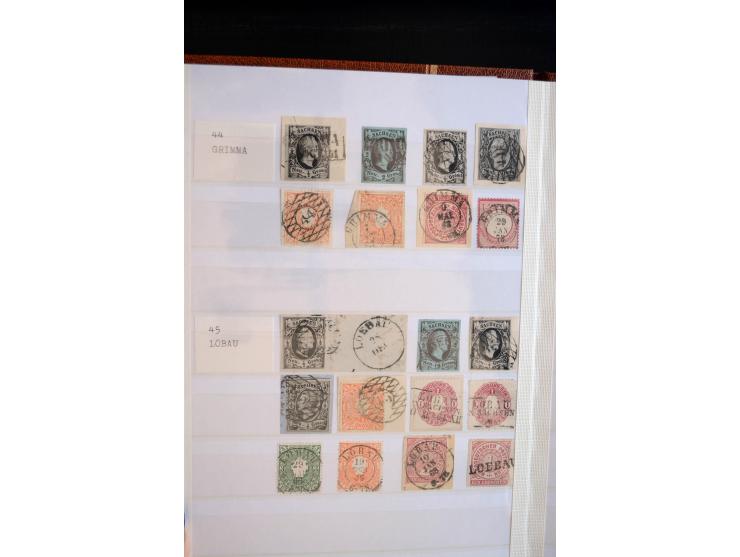 NUMMERN- UND ORTSSTEMPEL: Sehr schöne Sammlung mit ingesamt ca. 1700 Marken und Briefstücken in 7 kleinen Steckbüchern; gesam