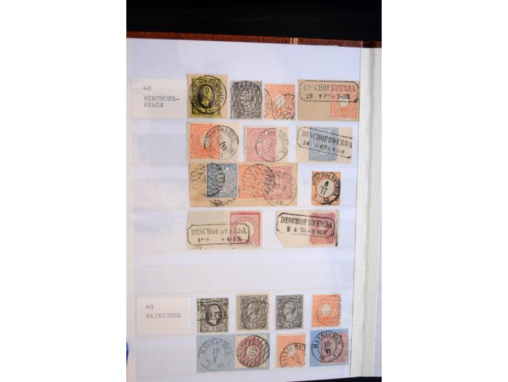 NUMMERN- UND ORTSSTEMPEL: Sehr schöne Sammlung mit ingesamt ca. 1700 Marken und Briefstücken in 7 kleinen Steckbüchern; gesam