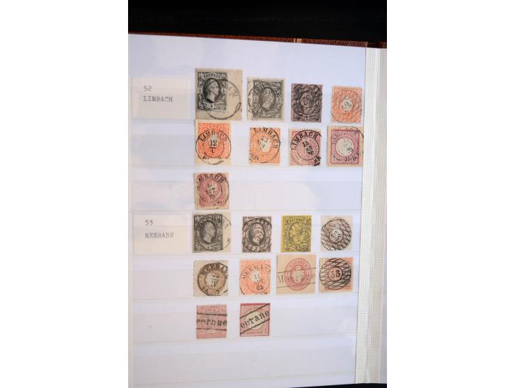 NUMMERN- UND ORTSSTEMPEL: Sehr schöne Sammlung mit ingesamt ca. 1700 Marken und Briefstücken in 7 kleinen Steckbüchern; gesam