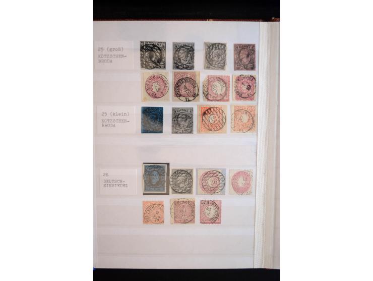 NUMMERN- UND ORTSSTEMPEL: Sehr schöne Sammlung mit ingesamt ca. 1700 Marken und Briefstücken in 7 kleinen Steckbüchern; gesam