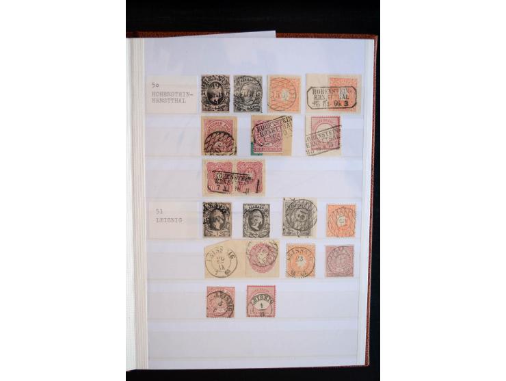 NUMMERN- UND ORTSSTEMPEL: Sehr schöne Sammlung mit ingesamt ca. 1700 Marken und Briefstücken in 7 kleinen Steckbüchern; gesam