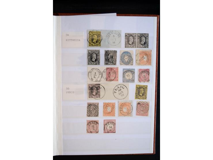 NUMMERN- UND ORTSSTEMPEL: Sehr schöne Sammlung mit ingesamt ca. 1700 Marken und Briefstücken in 7 kleinen Steckbüchern; gesam