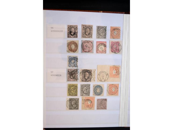 NUMMERN- UND ORTSSTEMPEL: Sehr schöne Sammlung mit ingesamt ca. 1700 Marken und Briefstücken in 7 kleinen Steckbüchern; gesam
