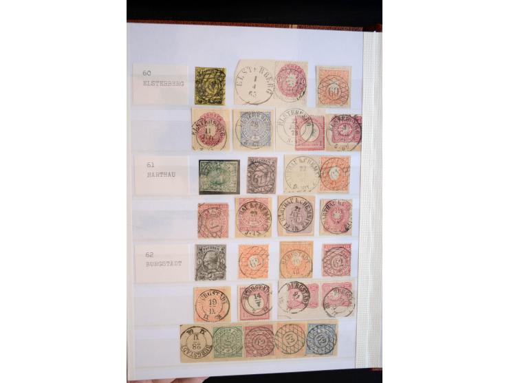 NUMMERN- UND ORTSSTEMPEL: Sehr schöne Sammlung mit ingesamt ca. 1700 Marken und Briefstücken in 7 kleinen Steckbüchern; gesam
