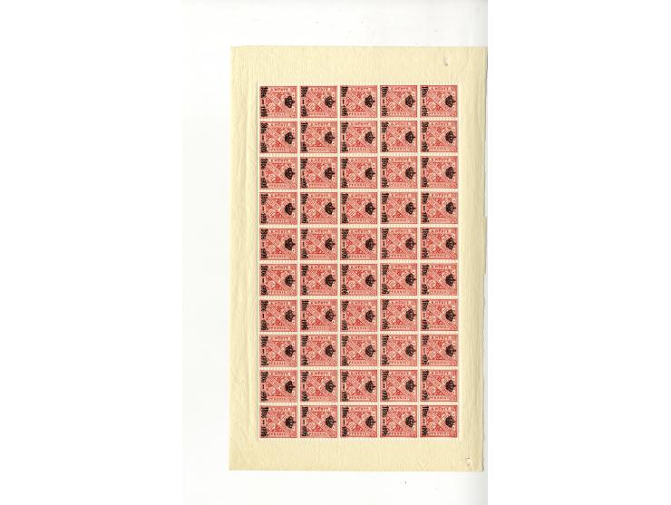 1906, postfrischer Bestand Mi.-Nr. 107-10 und ex 217-23 in Einheiten und Bogenteilen (Mi. nach Angabe des Einlieferers ca. 10