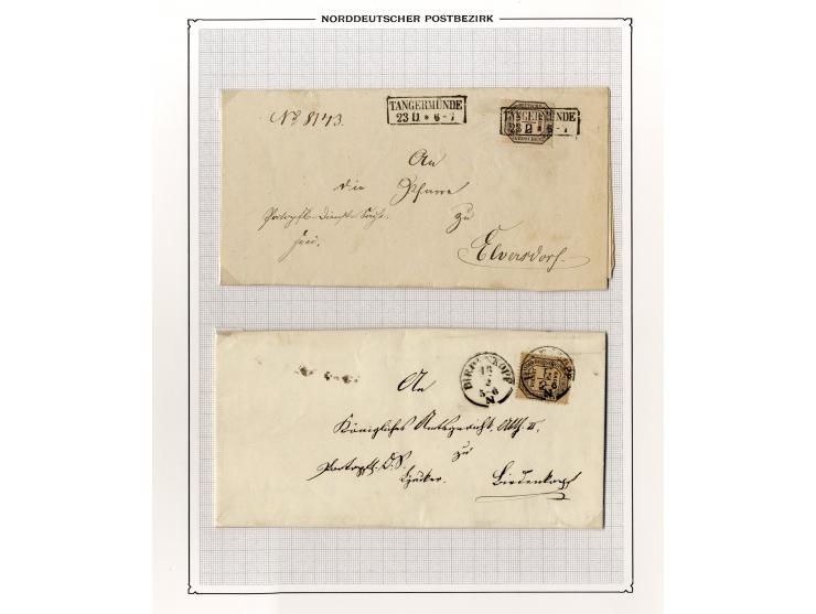 1870/71, Dienstmarken-Briefsammlung mit 45 Briefen, dabei seltene Einzelfrankaturen, Mehrfachfrankaturen, R-Briefe, Paketbegl