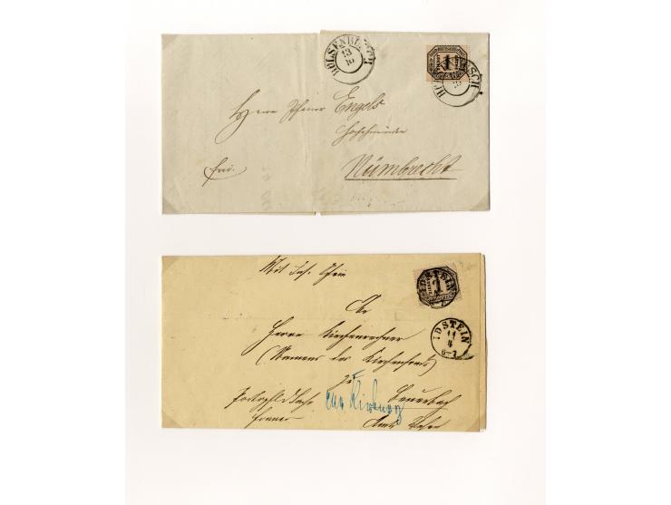 1870/71, Dienstmarken-Briefsammlung mit 45 Briefen, dabei seltene Einzelfrankaturen, Mehrfachfrankaturen, R-Briefe, Paketbegl