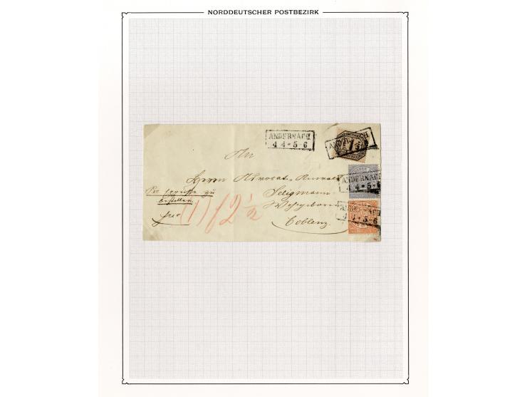 1870/71, Dienstmarken-Briefsammlung mit 45 Briefen, dabei seltene Einzelfrankaturen, Mehrfachfrankaturen, R-Briefe, Paketbegl
