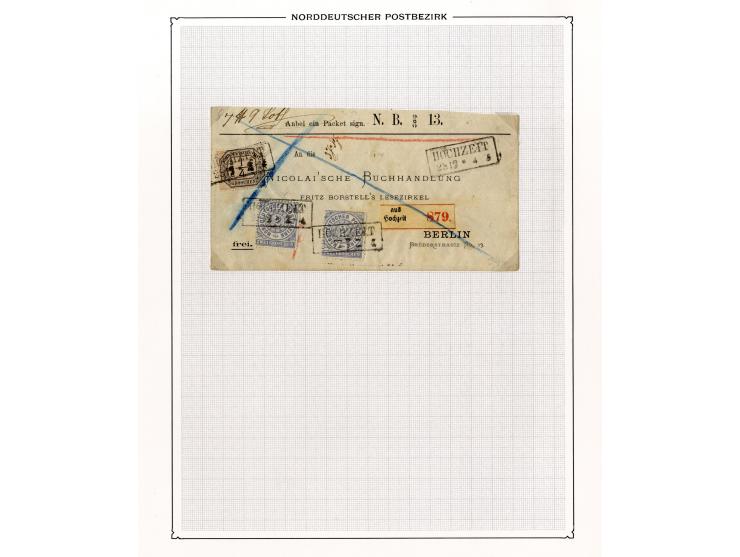 1870/71, Dienstmarken-Briefsammlung mit 45 Briefen, dabei seltene Einzelfrankaturen, Mehrfachfrankaturen, R-Briefe, Paketbegl