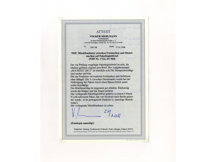 1870/71, Dienstmarken-Briefsammlung mit 45 Briefen, dabei seltene Einzelfrankaturen, Mehrfachfrankaturen, R-Briefe, Paketbegl