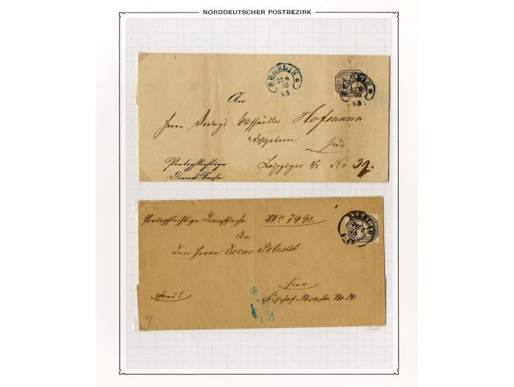 1870/71, Dienstmarken-Briefsammlung mit 45 Briefen, dabei seltene Einzelfrankaturen, Mehrfachfrankaturen, R-Briefe, Paketbegl
