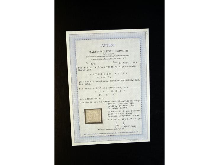1872/75, Brustschilde-Sammlung mit ca. 300 Einzelmarken/Briefstücken, über 30 Paaren, 5 Dreierstreifen und 6 Viererblocks/-st