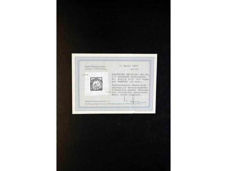 1872/75, Brustschilde-Sammlung mit ca. 300 Einzelmarken/Briefstücken, über 30 Paaren, 5 Dreierstreifen und 6 Viererblocks/-st