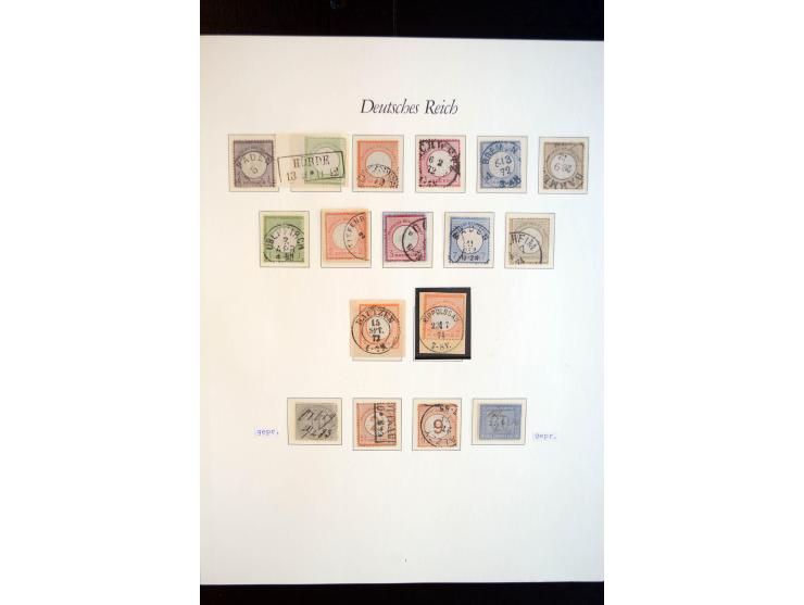 1872/1945, gestempelte reichhaltige Sammlung mit u.a. Mi.-Nr. 66, 118a, 177-80, 182, 319B, 330B, 438-39, 456-58 auf Zeppelin-