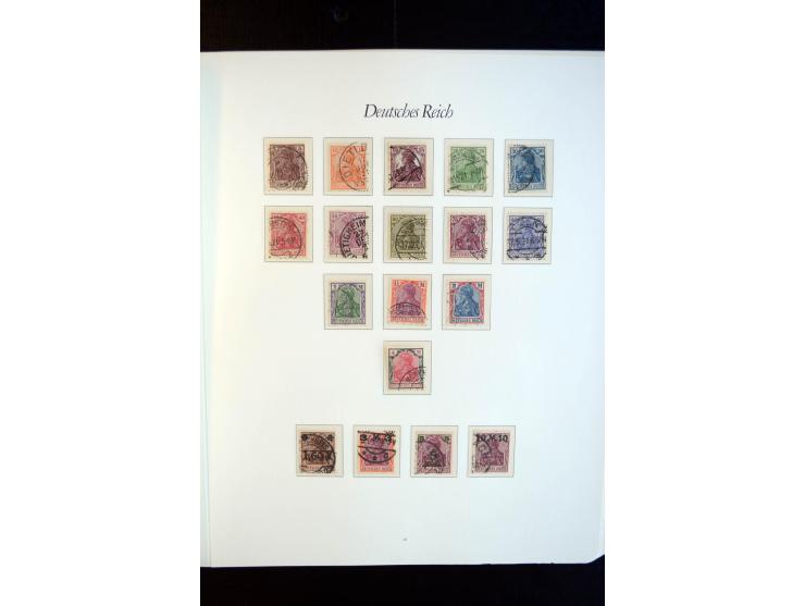 1872/1945, gestempelte reichhaltige Sammlung mit u.a. Mi.-Nr. 66, 118a, 177-80, 182, 319B, 330B, 438-39, 456-58 auf Zeppelin-