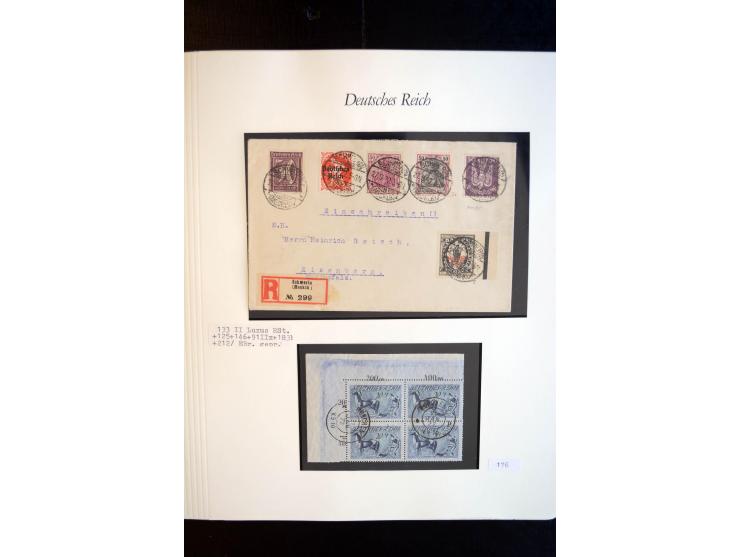 1872/1945, gestempelte reichhaltige Sammlung mit u.a. Mi.-Nr. 66, 118a, 177-80, 182, 319B, 330B, 438-39, 456-58 auf Zeppelin-