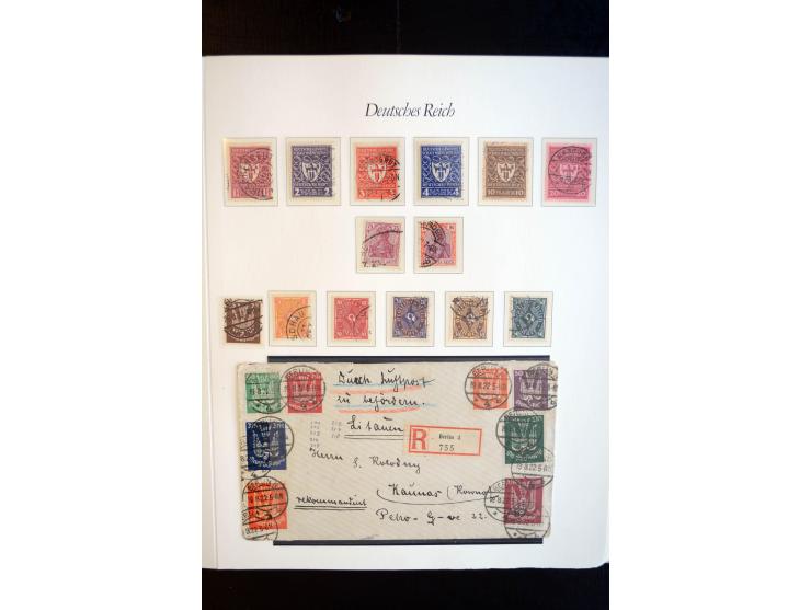 1872/1945, gestempelte reichhaltige Sammlung mit u.a. Mi.-Nr. 66, 118a, 177-80, 182, 319B, 330B, 438-39, 456-58 auf Zeppelin-