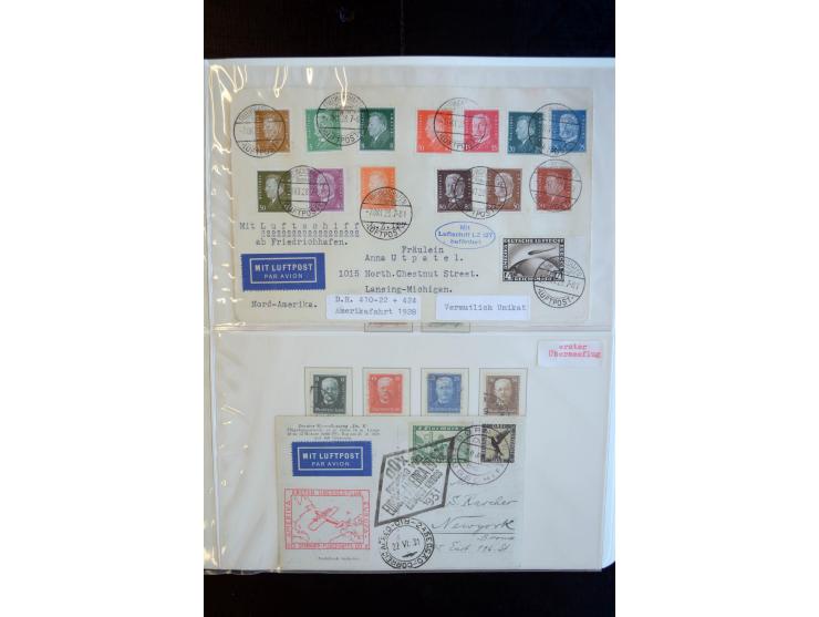 1872/1945, gestempelte reichhaltige Sammlung mit u.a. Mi.-Nr. 66, 118a, 177-80, 182, 319B, 330B, 438-39, 456-58 auf Zeppelin-