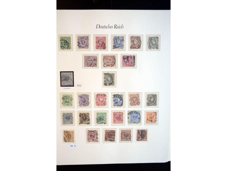 1872/1945, gestempelte reichhaltige Sammlung mit u.a. Mi.-Nr. 66, 118a, 177-80, 182, 319B, 330B, 438-39, 456-58 auf Zeppelin-