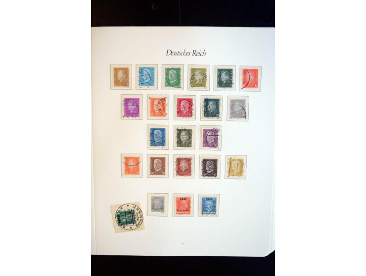 1872/1945, gestempelte reichhaltige Sammlung mit u.a. Mi.-Nr. 66, 118a, 177-80, 182, 319B, 330B, 438-39, 456-58 auf Zeppelin-