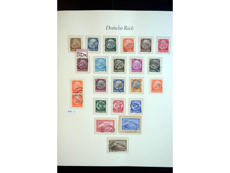 1872/1945, gestempelte reichhaltige Sammlung mit u.a. Mi.-Nr. 66, 118a, 177-80, 182, 319B, 330B, 438-39, 456-58 auf Zeppelin-