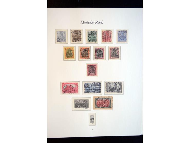 1872/1945, gestempelte reichhaltige Sammlung mit u.a. Mi.-Nr. 66, 118a, 177-80, 182, 319B, 330B, 438-39, 456-58 auf Zeppelin-