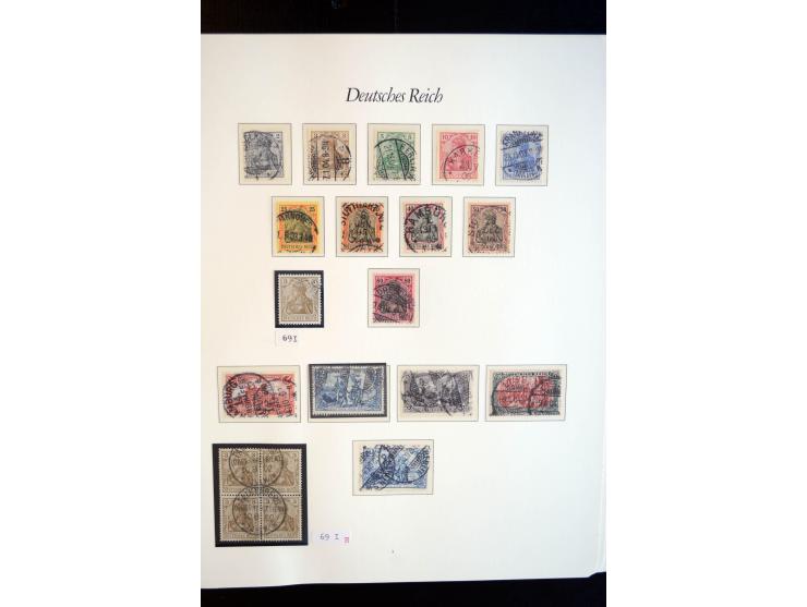 1872/1945, gestempelte reichhaltige Sammlung mit u.a. Mi.-Nr. 66, 118a, 177-80, 182, 319B, 330B, 438-39, 456-58 auf Zeppelin-