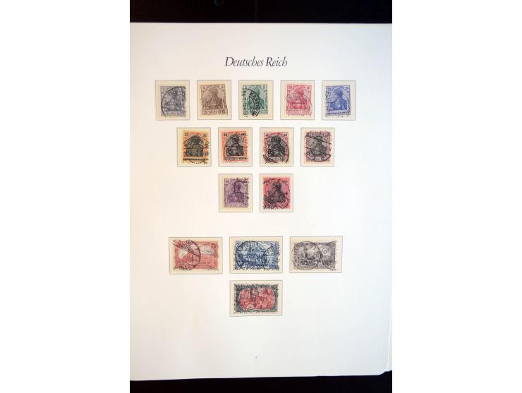 1872/1945, gestempelte reichhaltige Sammlung mit u.a. Mi.-Nr. 66, 118a, 177-80, 182, 319B, 330B, 438-39, 456-58 auf Zeppelin-