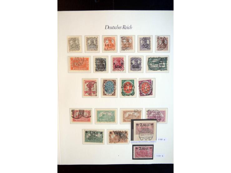 1872/1945, gestempelte reichhaltige Sammlung mit u.a. Mi.-Nr. 66, 118a, 177-80, 182, 319B, 330B, 438-39, 456-58 auf Zeppelin-