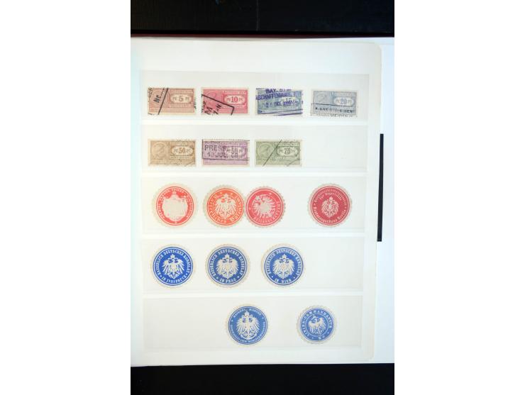 1872/1945, gestempelte reichhaltige Sammlung mit u.a. Mi.-Nr. 66, 118a, 177-80, 182, 319B, 330B, 438-39, 456-58 auf Zeppelin-