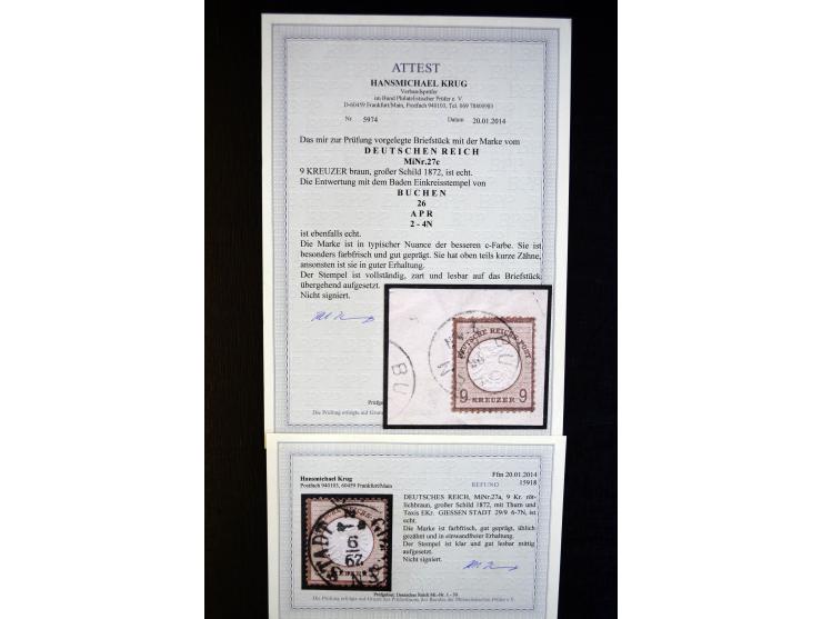 1872/1923, gestempelte reichhaltige Sammlung mit u.a. Mi.-Nr. 24, 27c, 28 (rep.), 29Ib, 49aa, 50aa, 66K-IV, 78Aa, 81Aa, 137II