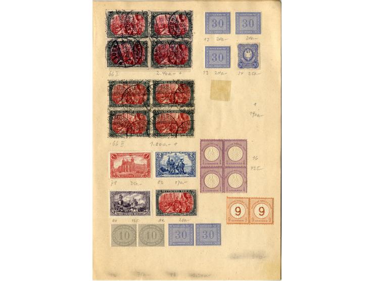 1872/1935, interessante kleine Partie aus altem Bestand, dabei Nr. 66 (11+2 4er-Blocks)