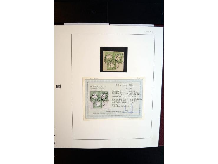 1872/75, Brustschild-Spezialsammlung, überwiegend gestempelt, mit ca. 165 Einzelmarken/Briefstücken und ca. 40 Briefen/Karten