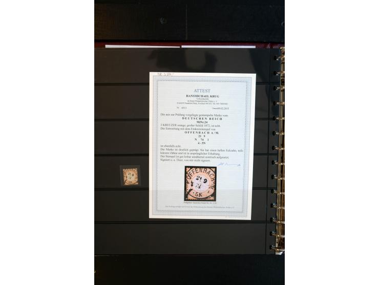 1872/75, Brustschild-Spezialsammlung, überwiegend gestempelt, mit ca. 165 Einzelmarken/Briefstücken und ca. 40 Briefen/Karten