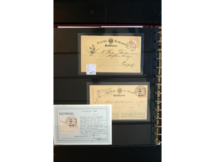 1872/75, Brustschild-Spezialsammlung, überwiegend gestempelt, mit ca. 165 Einzelmarken/Briefstücken und ca. 40 Briefen/Karten