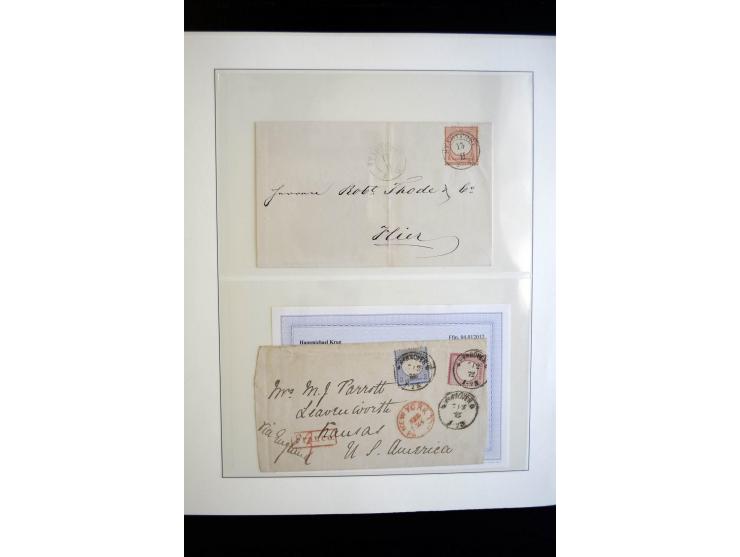1872/75, Brustschild-Sammlung gestempelt und auf Briefen, dabei Mi.-Nr. 21b, 28 repariert, 30, Einzelfrankatur Mi.-Nr. 16, Au