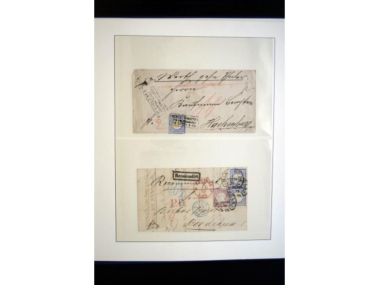 1872/75, Brustschild-Sammlung gestempelt und auf Briefen, dabei Mi.-Nr. 21b, 28 repariert, 30, Einzelfrankatur Mi.-Nr. 16, Au