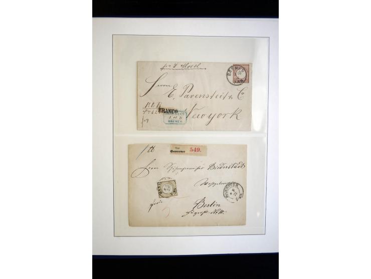 1872/75, Brustschild-Sammlung gestempelt und auf Briefen, dabei Mi.-Nr. 21b, 28 repariert, 30, Einzelfrankatur Mi.-Nr. 16, Au