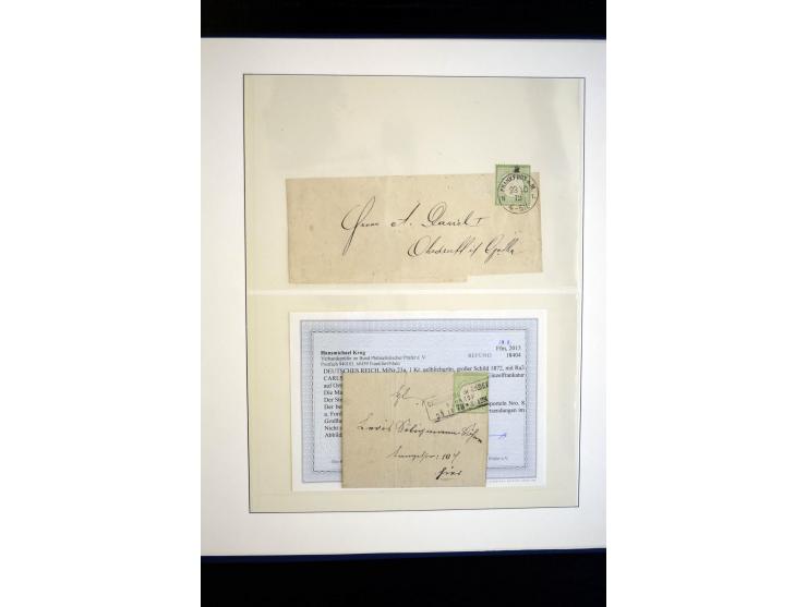 1872/75, Brustschild-Sammlung gestempelt und auf Briefen, dabei Mi.-Nr. 21b, 28 repariert, 30, Einzelfrankatur Mi.-Nr. 16, Au