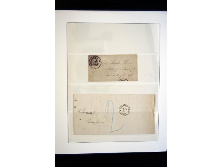 1872/75, Brustschild-Sammlung gestempelt und auf Briefen, dabei Mi.-Nr. 21b, 28 repariert, 30, Einzelfrankatur Mi.-Nr. 16, Au
