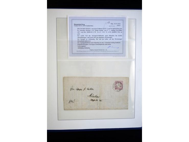 1872/75, Brustschild-Sammlung gestempelt und auf Briefen, dabei Mi.-Nr. 21b, 28 repariert, 30, Einzelfrankatur Mi.-Nr. 16, Au