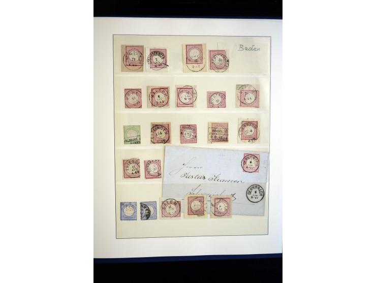 1872/75, Brustschild-Sammlung gestempelt und auf Briefen, dabei Mi.-Nr. 21b, 28 repariert, 30, Einzelfrankatur Mi.-Nr. 16, Au
