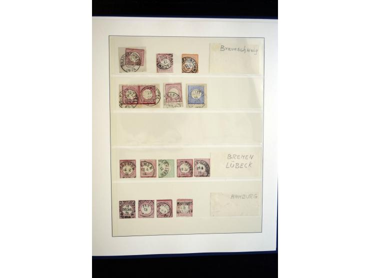 1872/75, Brustschild-Sammlung gestempelt und auf Briefen, dabei Mi.-Nr. 21b, 28 repariert, 30, Einzelfrankatur Mi.-Nr. 16, Au