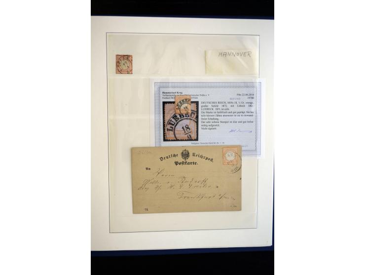 1872/75, Brustschild-Sammlung gestempelt und auf Briefen, dabei Mi.-Nr. 21b, 28 repariert, 30, Einzelfrankatur Mi.-Nr. 16, Au