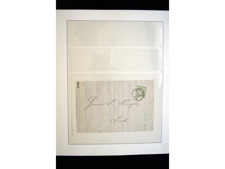 1872/75, Brustschild-Sammlung gestempelt und auf Briefen, dabei Mi.-Nr. 21b, 28 repariert, 30, Einzelfrankatur Mi.-Nr. 16, Au