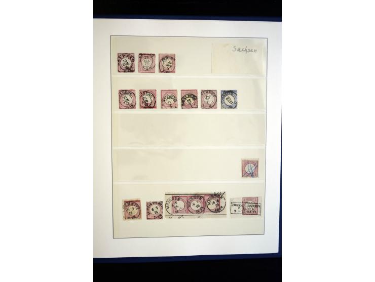 1872/75, Brustschild-Sammlung gestempelt und auf Briefen, dabei Mi.-Nr. 21b, 28 repariert, 30, Einzelfrankatur Mi.-Nr. 16, Au